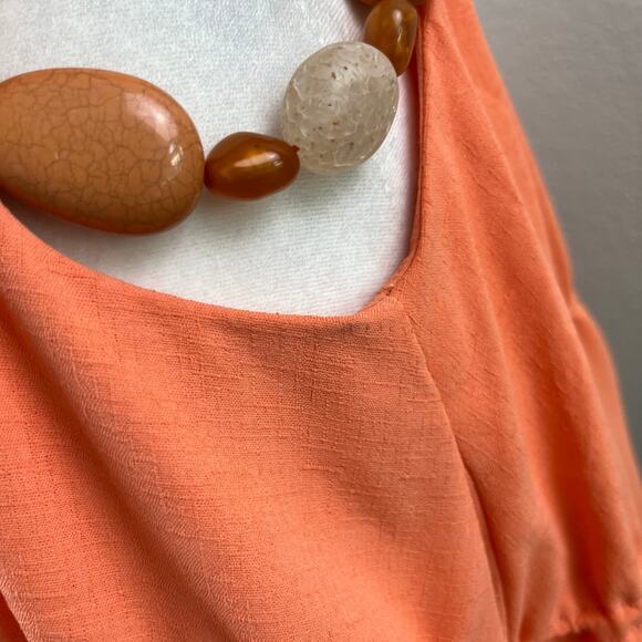 Jonathan Simkhai Peach Romy Cutout Bead Sleeveless Boat Neck Bubble Mini Dress 8 - Picture 15 of 16